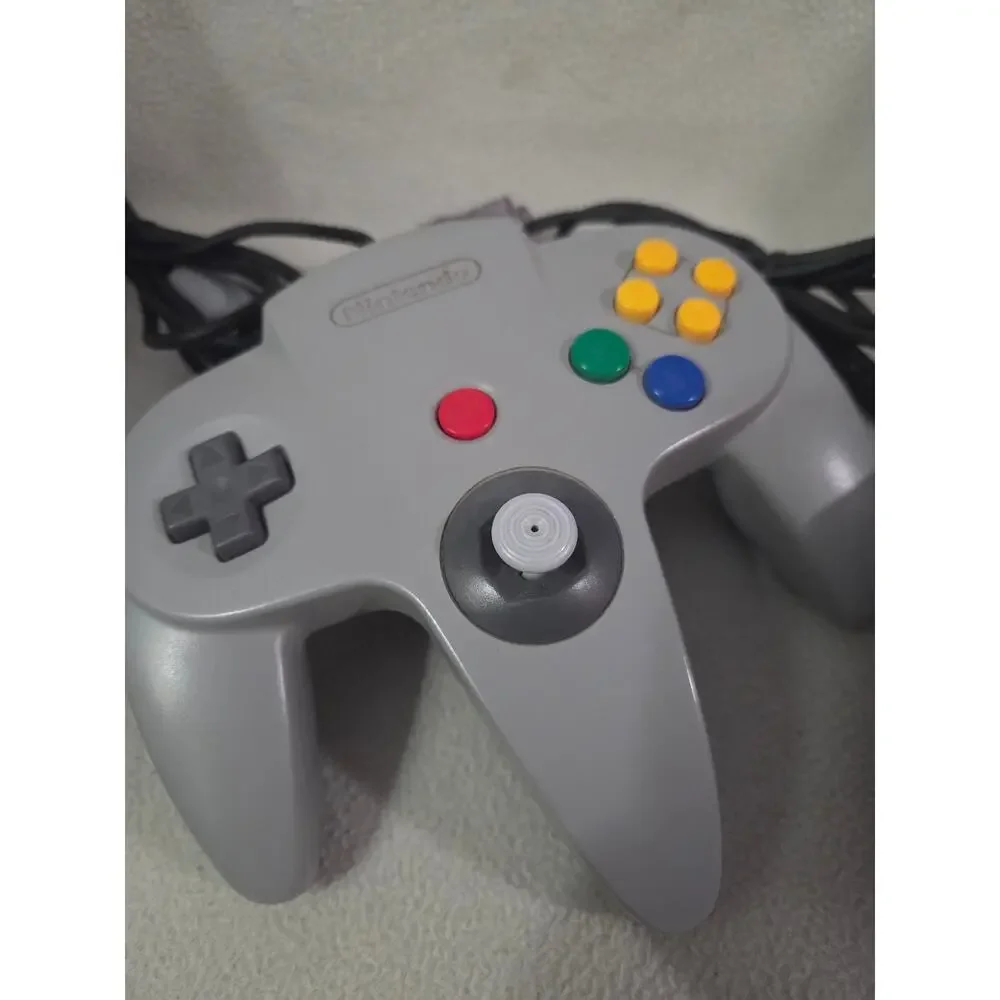 Vtg Set 2 Nintendo 64 OEM Controllers Clear Gray Corded